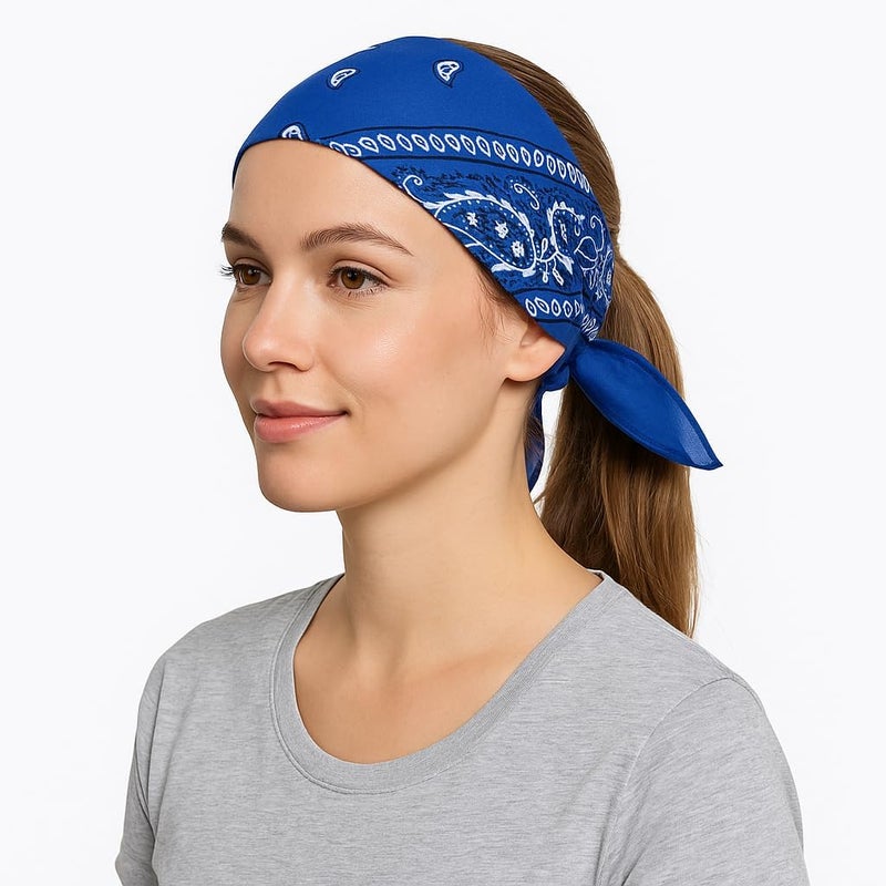 SUNRIBE 3 Pack Paisley Bandanas – 100% Cotton Square 21x21 Head Wrap, Headband, Face Cover, Neck Scarf for Men & Women - Image 4